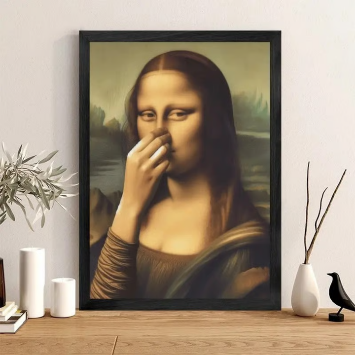 Mona Lisa avec un clin d'œil – Affiche humoristique