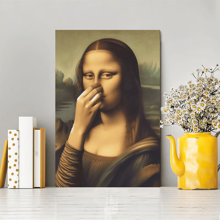 Mona Lisa avec un clin d'œil – Affiche humoristique