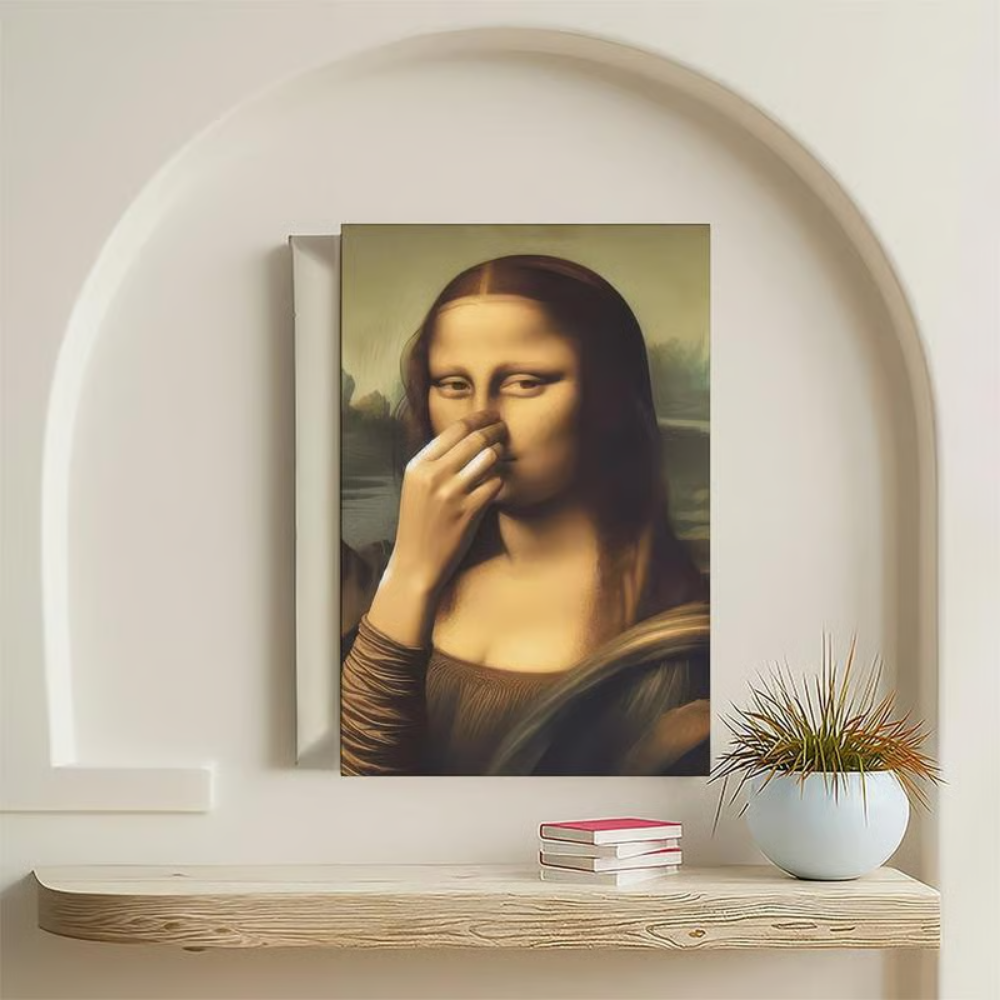 Mona Lisa avec un clin d'œil – Affiche humoristique