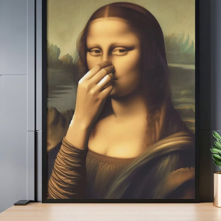 Mona Lisa avec un clin d'œil – Affiche humoristique