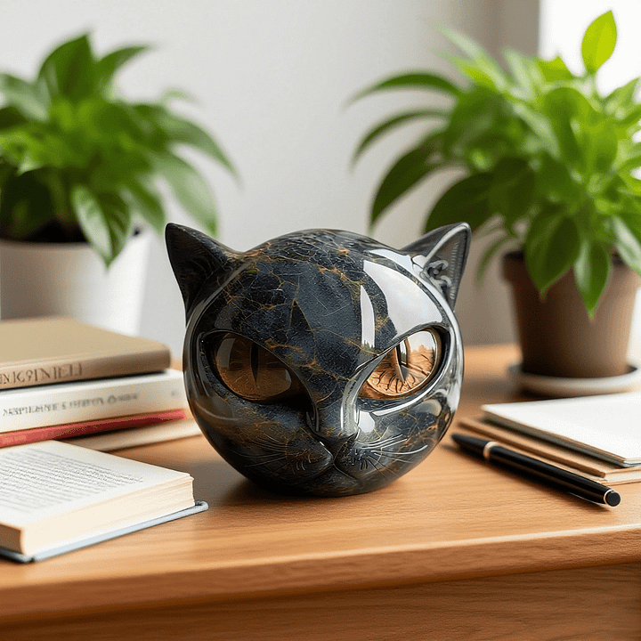 Figurine Mystica™ chat – Design mystique avec aspect marbré
