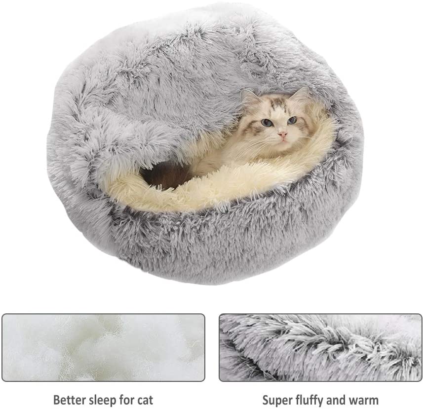 CozyNook Lit rond en peluche pour chiens et chats