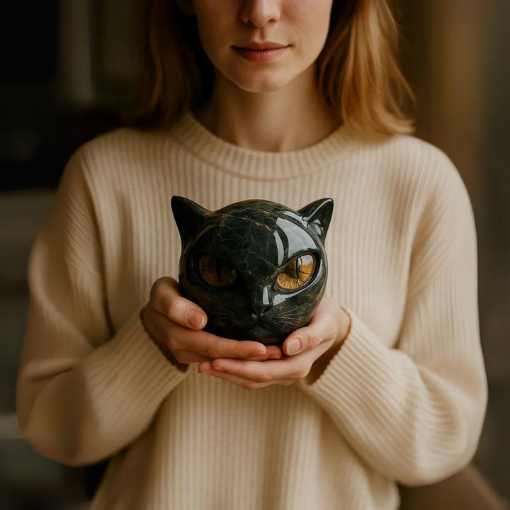 Figurine Mystica™ chat – Design mystique avec aspect marbré